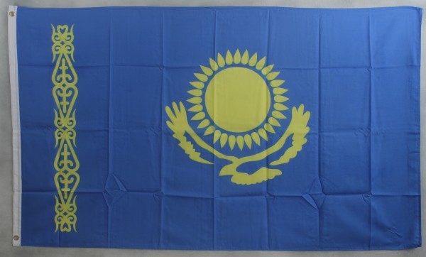 Flagge Fahne : Kasachstan Nationalflagge Nationalfahne, Flaggen 150x90cm  Asien und Ozeanien, Flaggen 150x90cm, Flaggen
