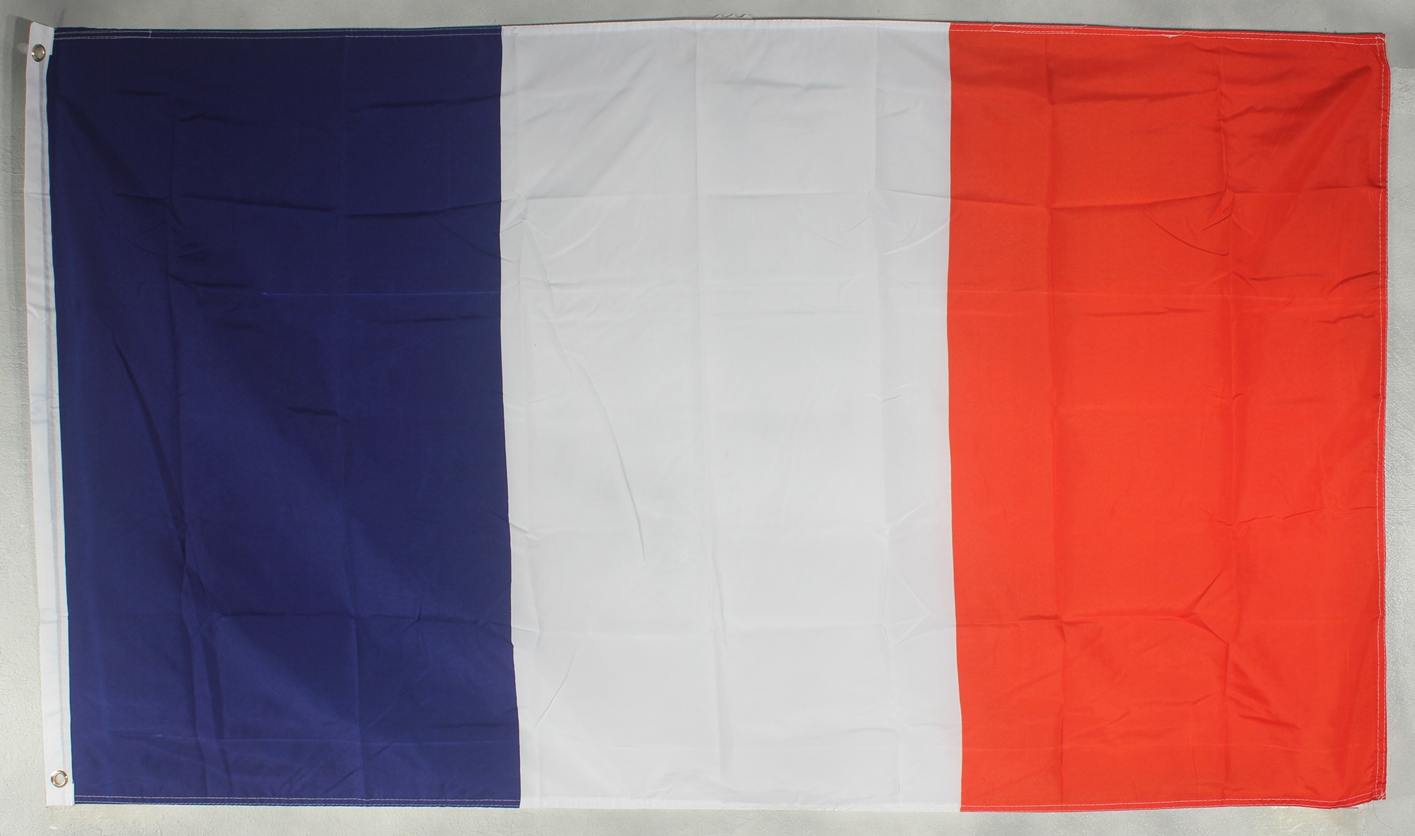 Fahne Frankreich mit Stab für Mottopartys