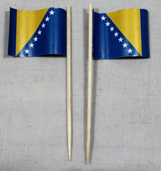 Party-Picker Flagge Bosnien Herzegowina Papierfähnchen in Spitzenqualität  50 Stück Beutel, Länder & Regionen, Party-Picker, Flaggen