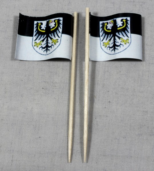 Party-Picker Flagge Ostpreußen Papierfähnchen in Spitzenqualität 50 Stück Beutel